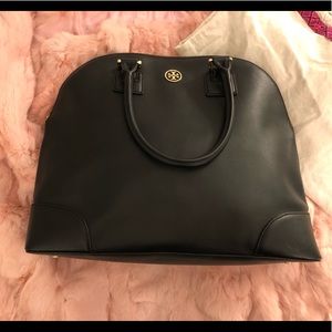 Tory Burch Black Leather Robinson Bowler Satchel